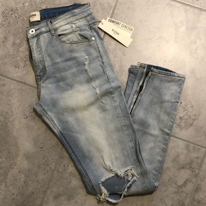 Light washed Distressed Denim